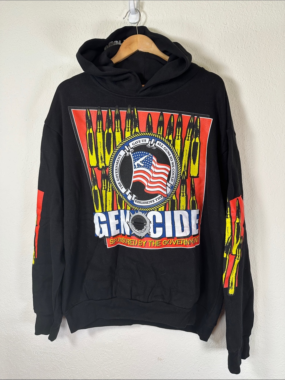 Genocide Sponsored By The Government Graphic Black Hoodie